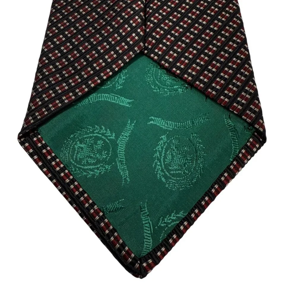 NWT Tommy Hilfiger Mens Check Pattern All Silk Neck Tie Collegiate Preppy Gift